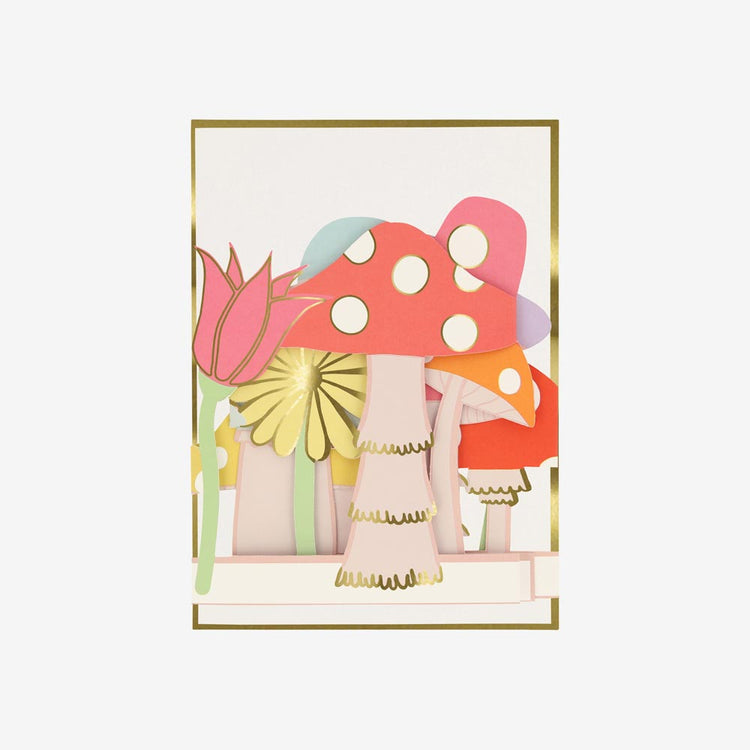 Carte pop up champignons - Anniversaire automne