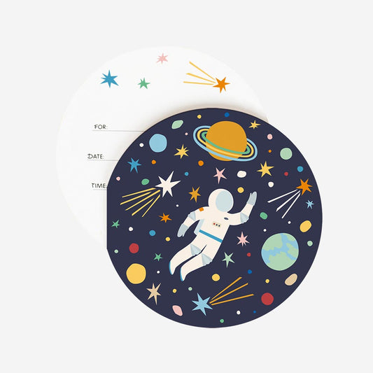 Invitation anniversaire astro pour fête intergalactique