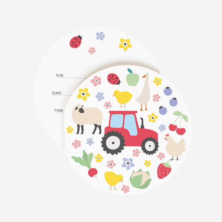 Invitations ferme pour fête enfant thème animaux