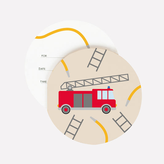 Carton invitation anniversaire : thème anniversaire pompier