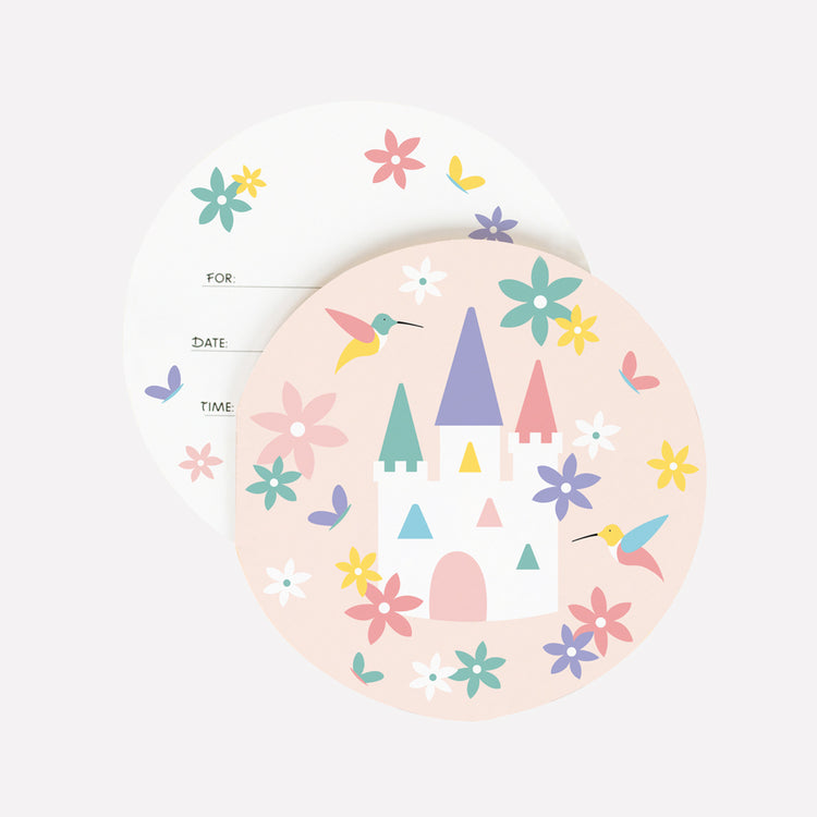 Carte invitation anniversaire : thème anniversaire princesse