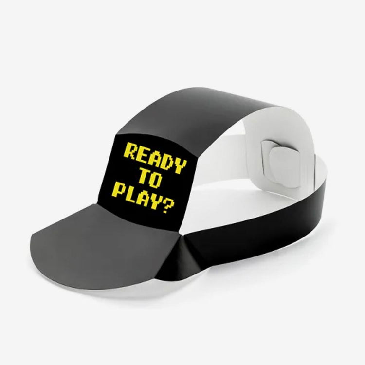 6 casquettes en papier : accessoire fete anniversaire jeux video