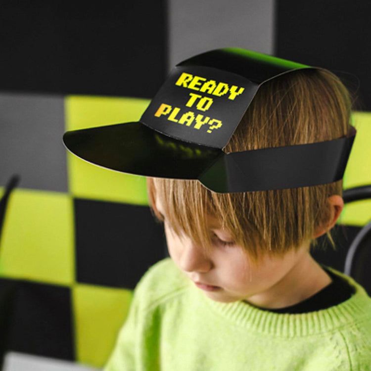 6 casquettes en papier : accessoire fete anniversaire garcon