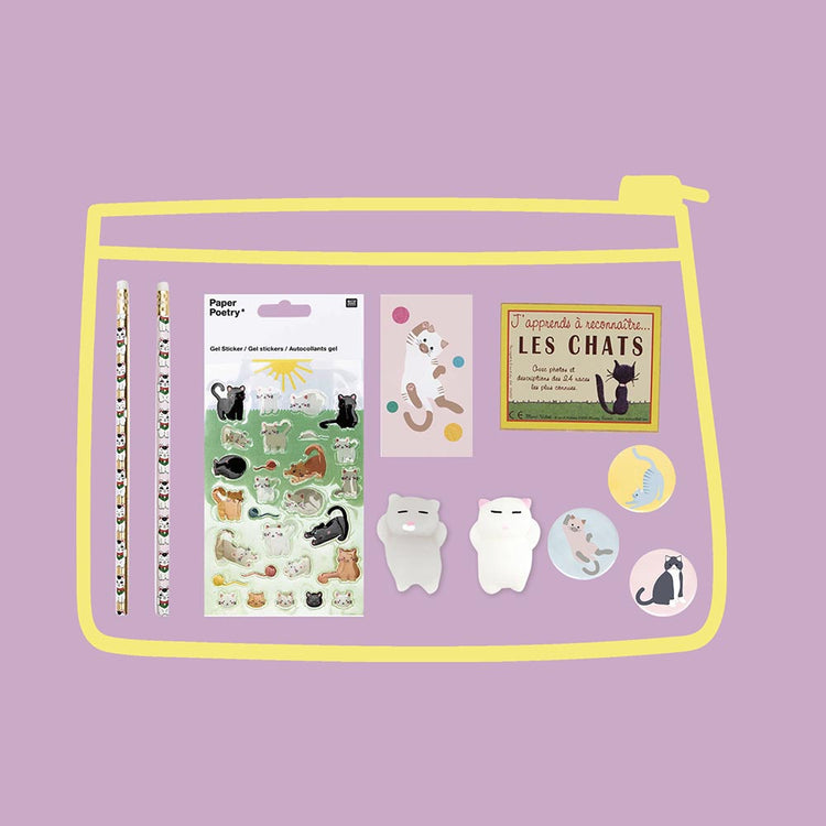 1 mini carnet chat : idee petit cadeau invite pochette surprise