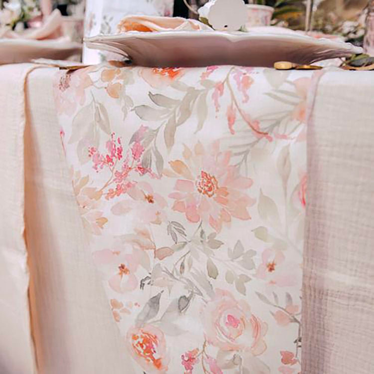 Chemin de table fleurs pastel : decoration de table paques