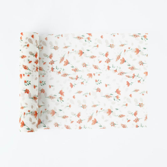 Chemin de table fleurs : deco de table mariage boheme