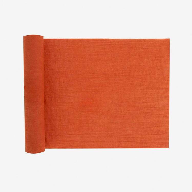 Chemin de table mousseline terre brûlée : deco de table halloween