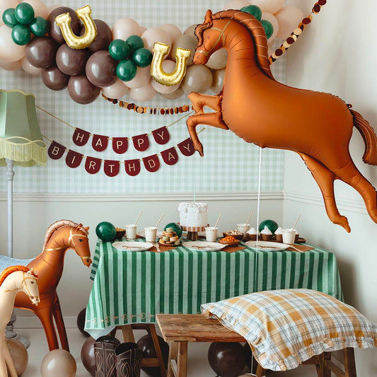 3 petits ballons fer à cheval décoration à glisser dans une arche de ballon equitation