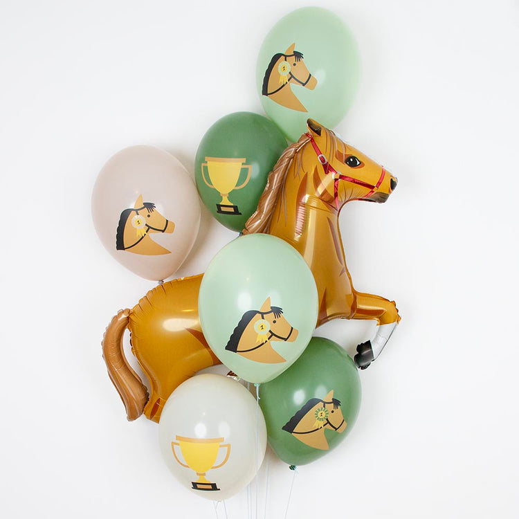 5 ballons de baudruche cheval : deco anniversaire equitation