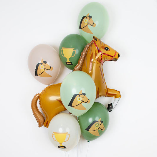 Ballon helium cheval marron clair : deco anniversaire cheval