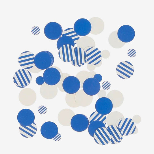 Confettis bleus pour déco de table marine ou anniversaire