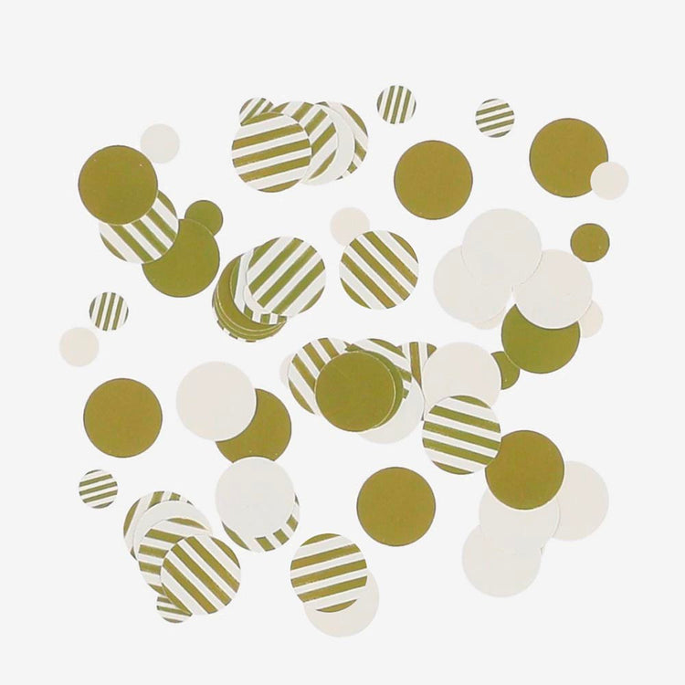 Confettis verts kaki pour table végétale et naturelle