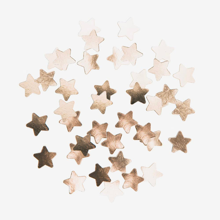 confettis étoiles rose gold décoration de table fête anniversaire ou noel