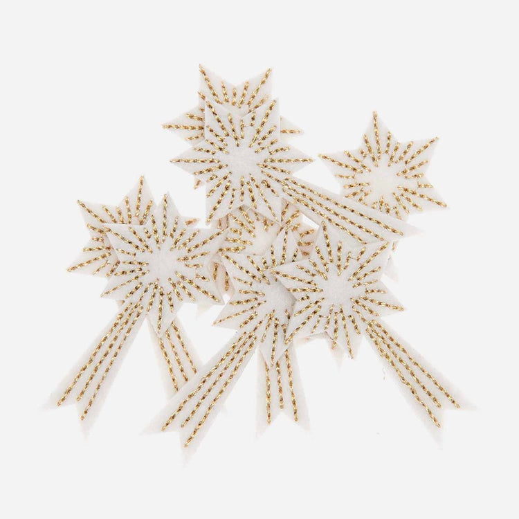 Confettis feutrine étoiles filantes : decoration de table noel