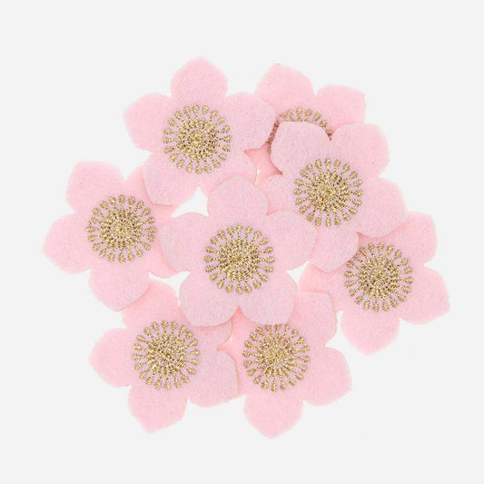 Confettis en feutrine roses de Noël rose : deco de table noel