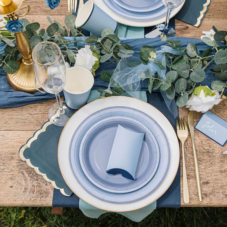 Set de berlingots bleu orage et marine, une touche raffinée