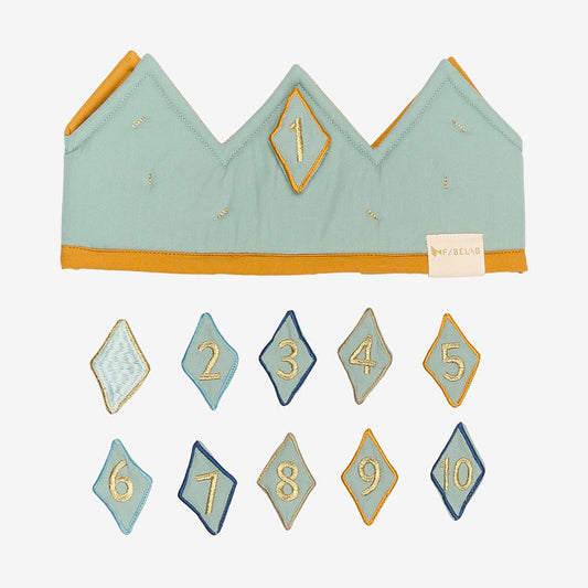 Couronne bleue anniversaire avec chiffre, pour garçon