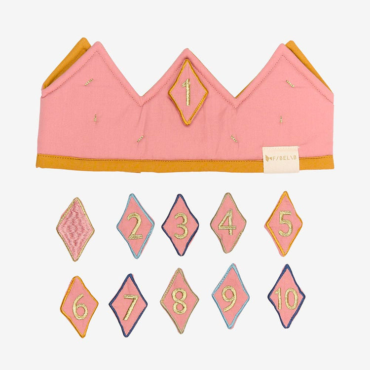 Couronne d'anniversaire rose, accessoire pour anniversaire