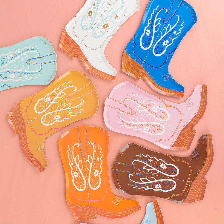 Vaisselle santiags pour fĂȘte country ou dĂ©co Far West