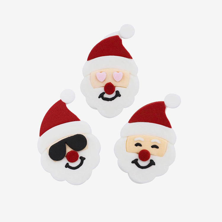 6 déco comestibles et 6 caissettes à cupcakes Père Noël