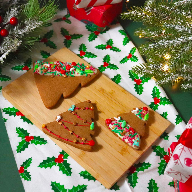 Décorations sucrées pour patisseries de Noël en forme de sapin et sucre d'orge