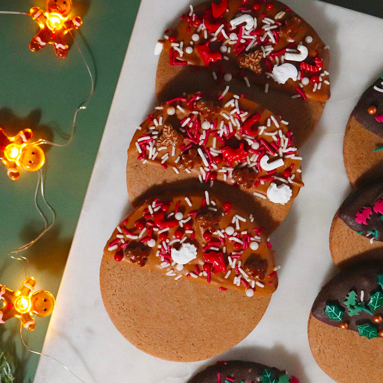 toppers en sucre Renne et Père Noël pour repas de Noël