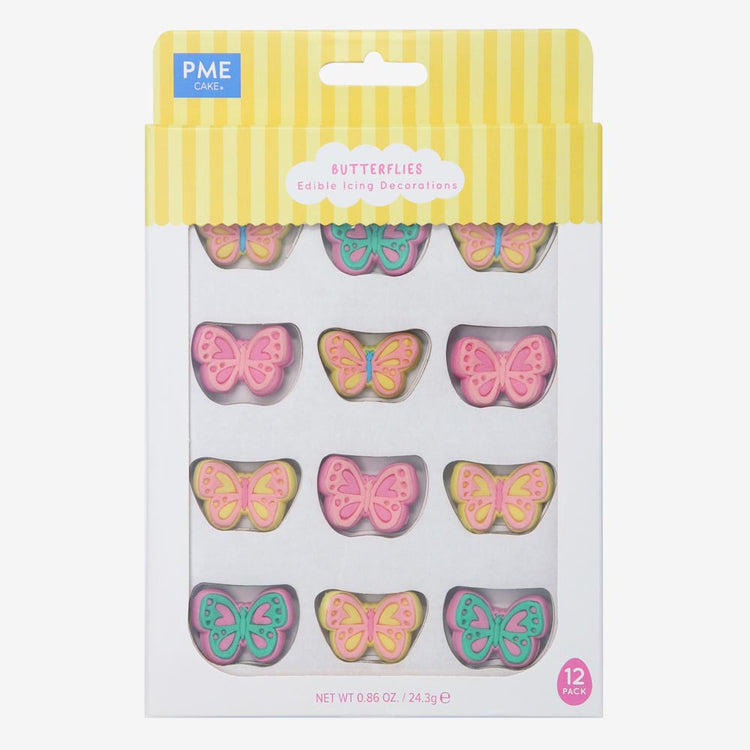 Décors en sucre papillon, déco sucrée pour gâteaux fleuris