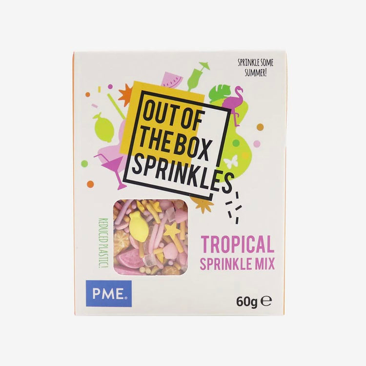 Décoration en sucre thème tropical pour gâteau d'anniversaire