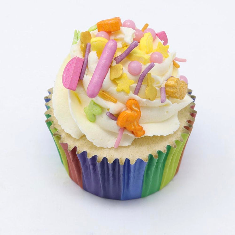 Assortiment de décorations en sucre thème tropical pour gâteau