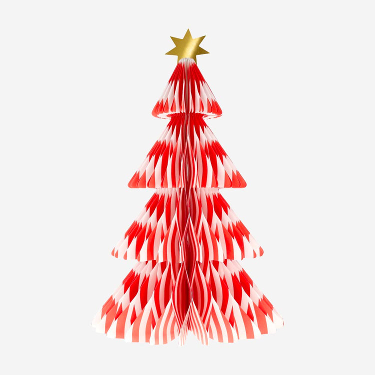 decoration de noel originale : 3 grands sapins de noël alvéolés colorés meri meri