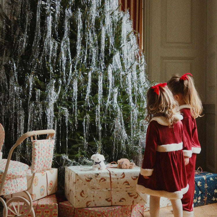 Ensemble de Noël rouge : vêtements velours rouge pour enfant