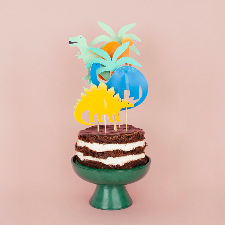 6 toppers dinosaure - Accessoires fête d'anniversaire