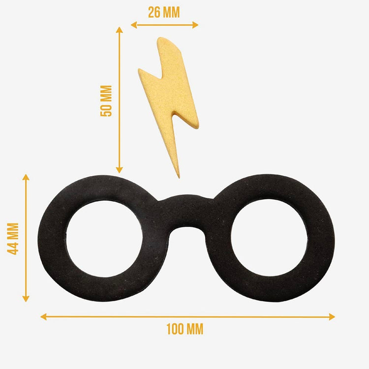 Emporte-pièce Harry Potter : lunettes et cicatrice (grand) pour gâteau