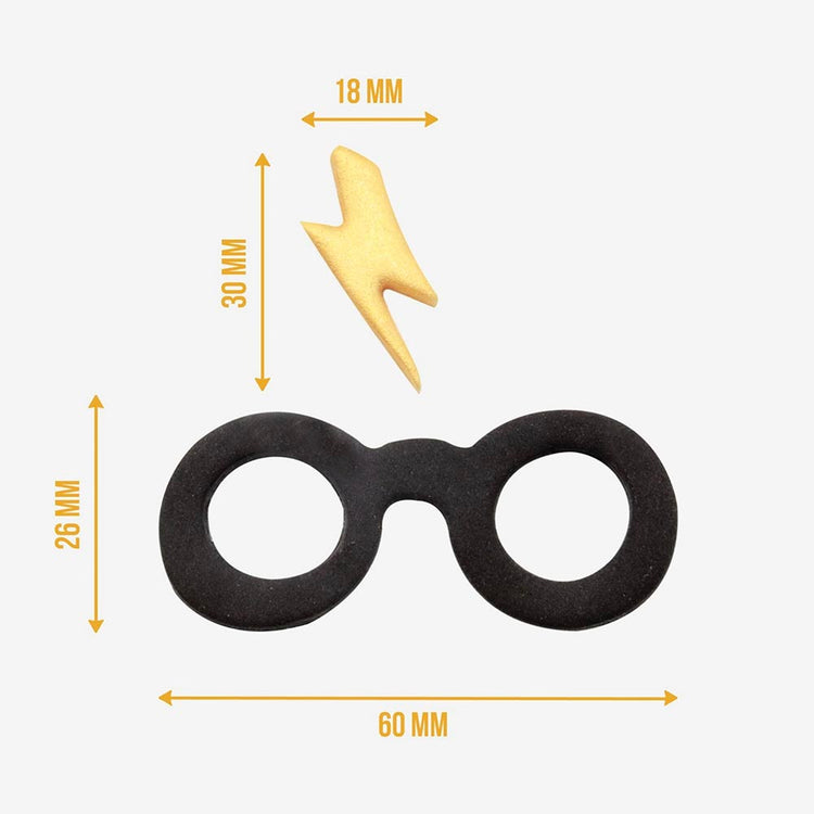 Emporte-pièce Harry Potter : lunettes et cicatrice (petit) pour gâteau