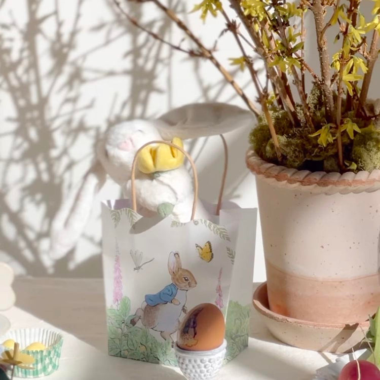 8 sacs cadeau Pierre Lapin dans le jardin pour chasse aux oeufs