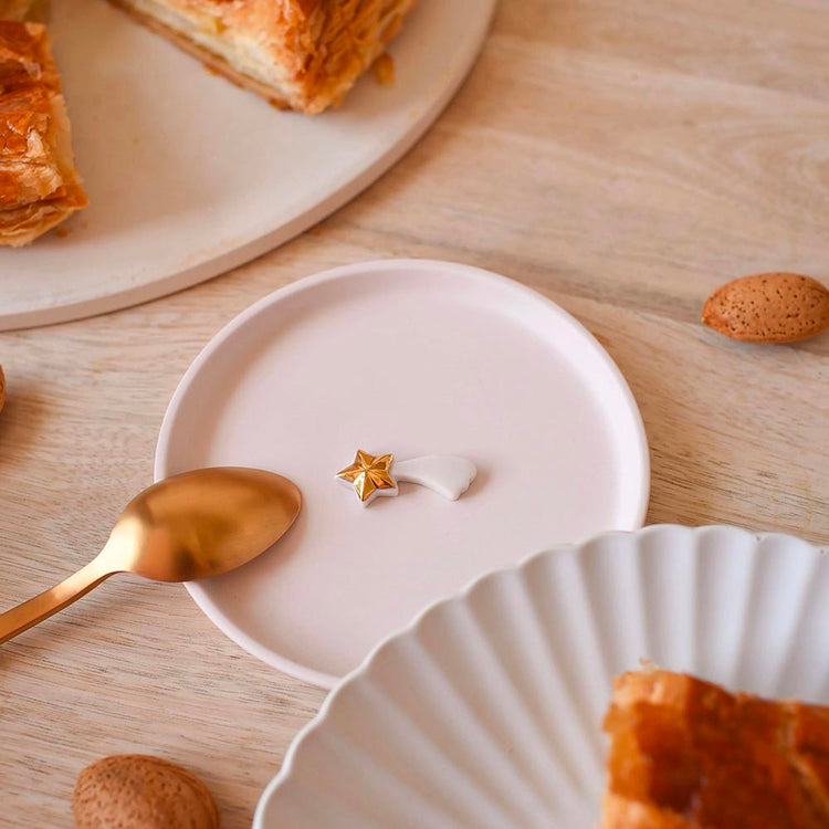 Décoration pour gâteau : fève porcelaine étoile filante pour épiphanie