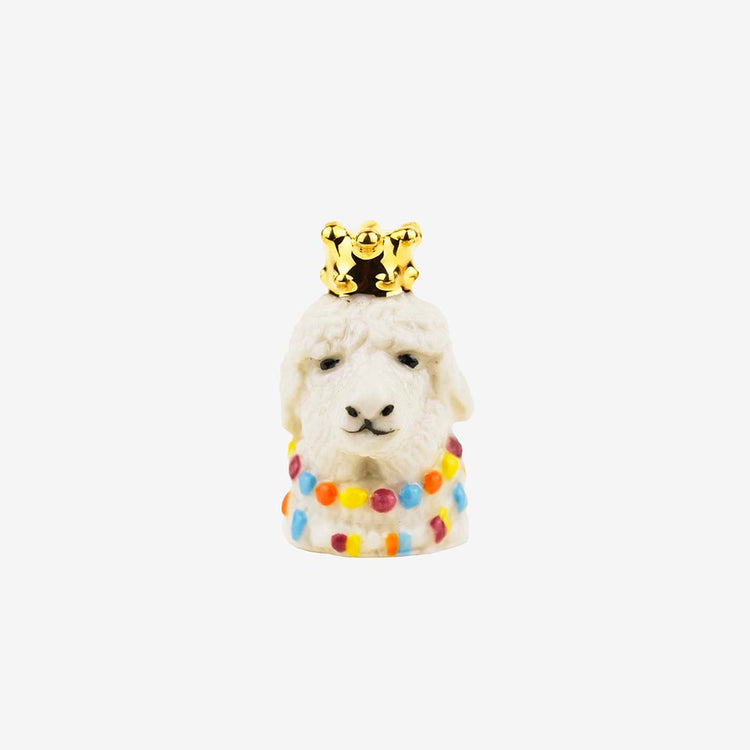 Décoration pour gâteau : fève porcelaine lama pour galette des rois