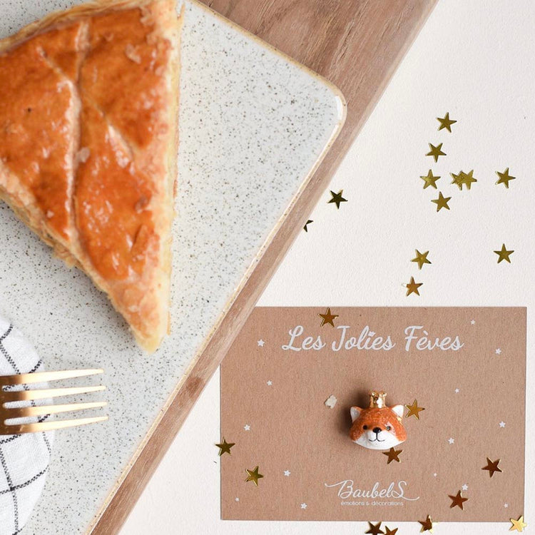 Epiphanie : fève en porcelaine renard pour galette des rois