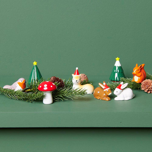 Ecureuil en porcelaine : décoration table de fêtes de Noël