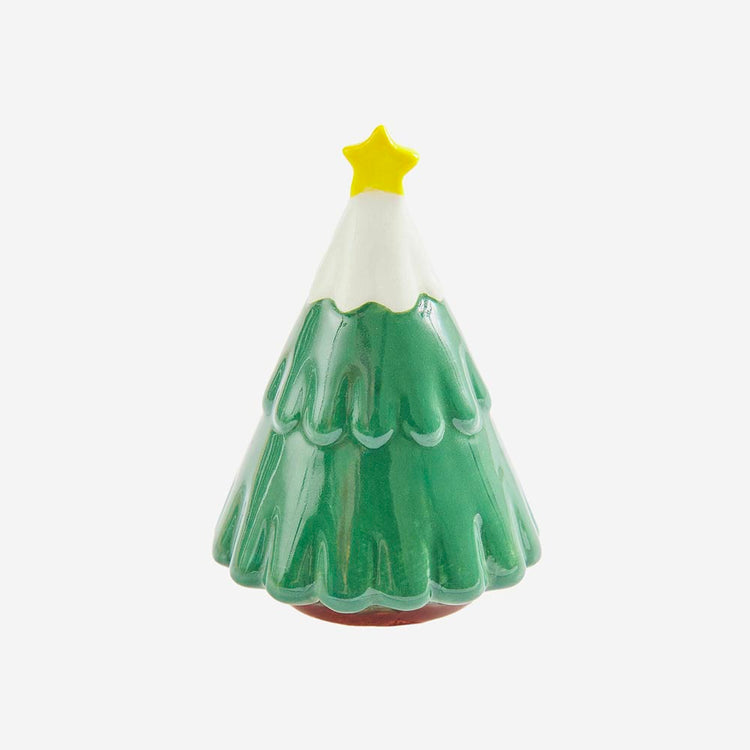 Petit sapin enneigé en porcelaine : idée décoration de Noël