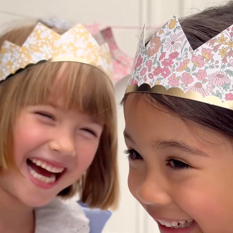 8 couronnes liberty, accessoire festif pour anniversaire enfant