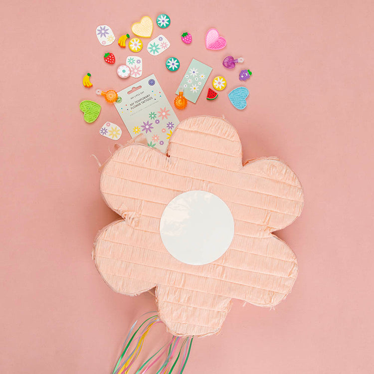 Piñata fleur rose pour une fĂȘte printaniĂšre ou baptĂȘme