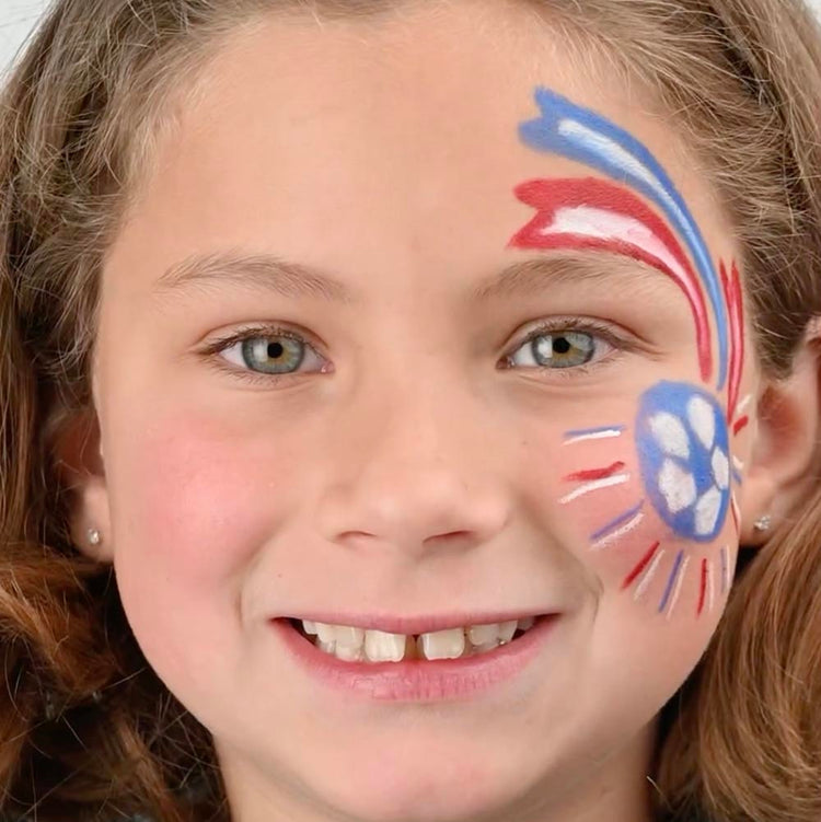 Palette de maquillage bleu, blanc, rouge : maquillage supporter France