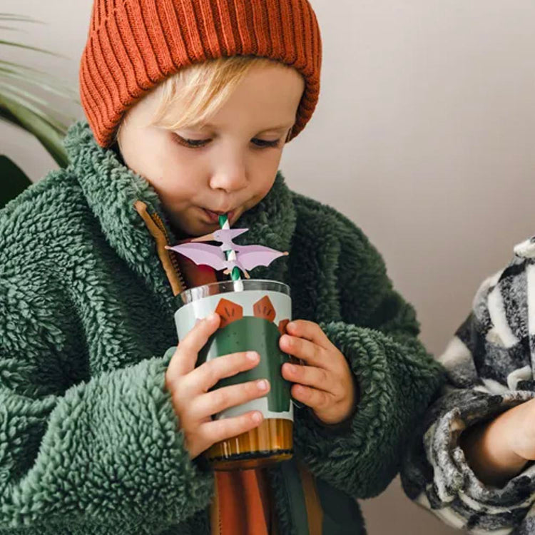 6 manchons pour gobelets dinosaure 3D : deco de table enfant