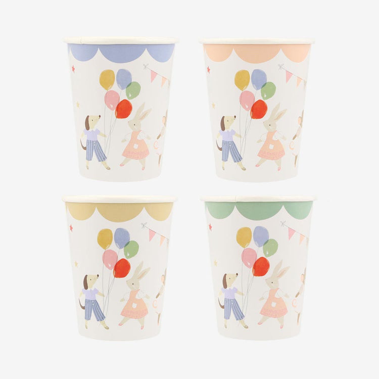 8 gobelets animaux mignons, parfaits pour une fĂȘte adorable