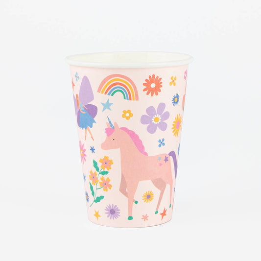 Gobelets licorne féérique pour anniversaire magique