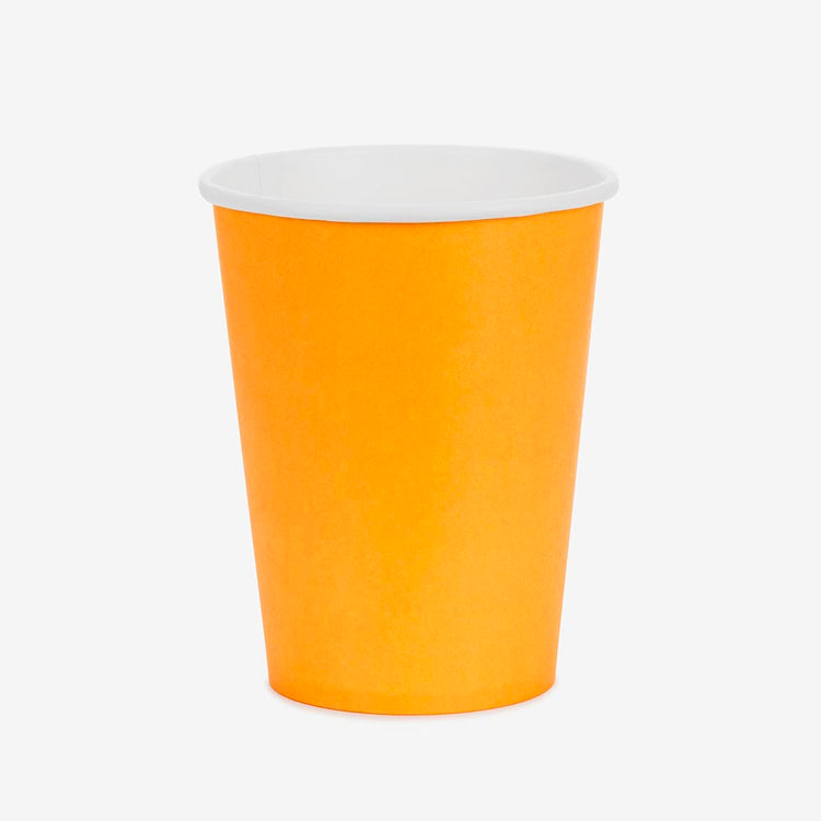Gobelets orange : décoration anniversaire