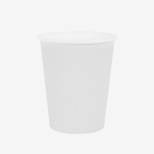 10 gobelets en carton blancs : deco de table bapteme chic