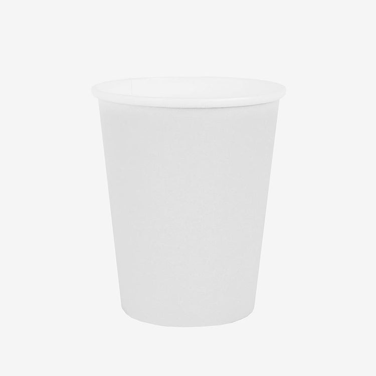 10 gobelets en carton blancs : deco de table bapteme chic