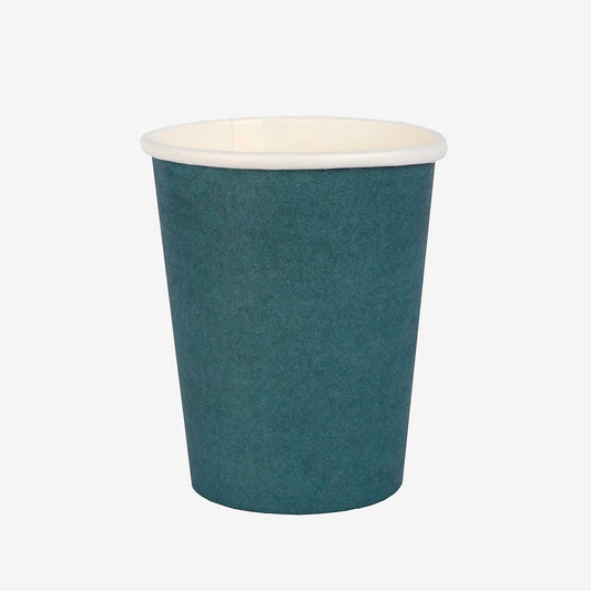 10 gobelets en carton bleu canard : deco de table anniversaire sirene